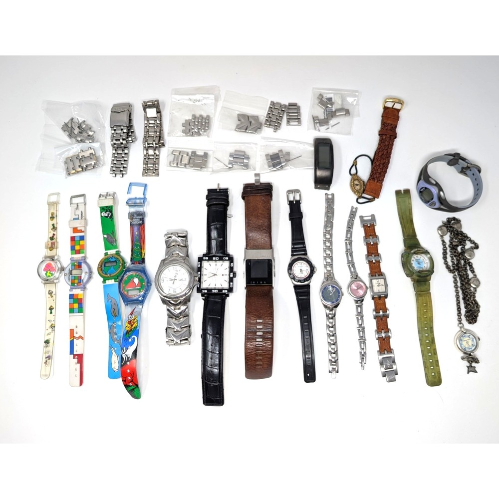 Lot of Assorted Wrist Watches & Band Parts Vintage 90s Y2K 80s *FOR PARTS